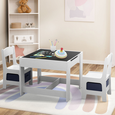 IDMarket Tekentafel voor kinderen met 2 stoelen en opbergbakken IDMarket Tekentafel voor kinderen met 2 stoelen en opbergbakken