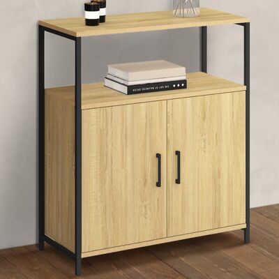 IDMarket Dressoir, 1 nis en 2 deuren, 70 cm, industrieel ontwerp IDMarket Dressoir, 1 nis en 2 deuren, 70 cm, industrieel ontwerp
