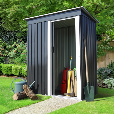 IDMarket Cabanon de jardin en métal toit plat 1,3m² IDMarket Cabanon de jardin en métal toit plat 1,3m²