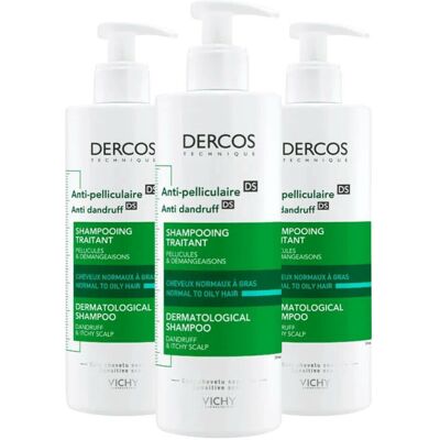 3x Vichy Dercos Anti-Roos Shampoo Normaal Tot Vet Haar 390 ml 3x Vichy Dercos Anti-Roos Shampoo Normaal Tot Vet Haar 390 ml