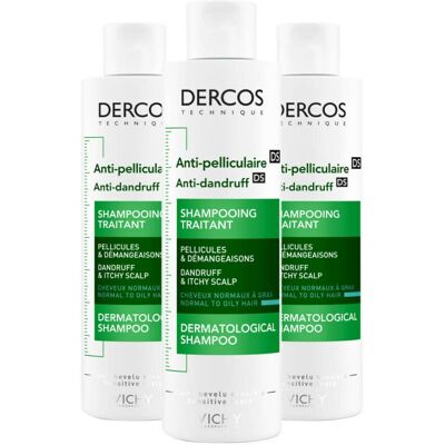 3x Vichy Dercos Anti-roos Shampoo Normaal Tot Vet Haar 200 ml 3x Vichy Dercos Anti-roos Shampoo Normaal Tot Vet Haar 200 ml
