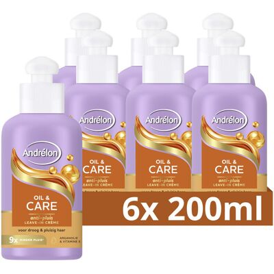 6x Andrélon Leave-In Creme Oil & Care 200 ml 6x Andrélon Leave-In Creme Oil & Care 200 ml