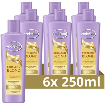 6x Andrélon Shampoo Stralend Blond 250 ml 6x Andrélon Shampoo Stralend Blond 250 ml
