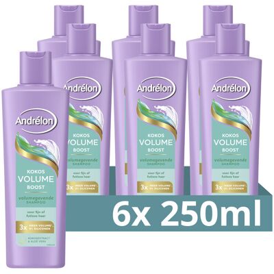 6x Andrélon Shampoo Volume Boost 250 ml 6x Andrélon Shampoo Volume Boost 250 ml