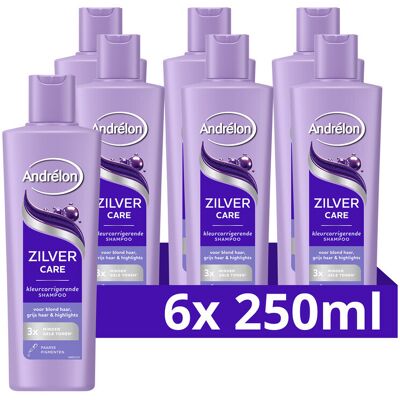 6x Andrélon Shampoo Zilver Care 250 ml 6x Andrélon Shampoo Zilver Care 250 ml