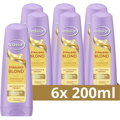 6x Andrélon Conditioner Stralend Blond 200 ml 6x Andrélon Conditioner Stralend Blond 200 ml