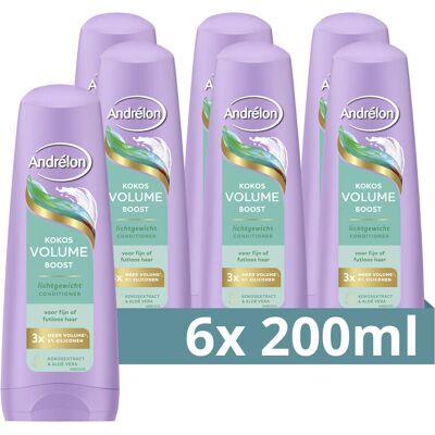 6x Andrélon Conditioner Volume Boost 200 ml 6x Andrélon Conditioner Volume Boost 200 ml