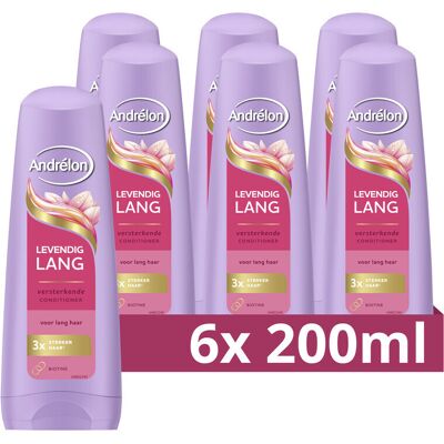 6x Andrélon Conditioner Levendig Lang 200 ml 6x Andrélon Conditioner Levendig Lang 200 ml