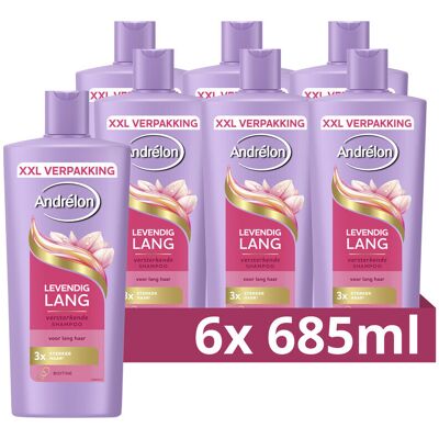 6x Andrélon Shampoo Levendig Lang 685 ml 6x Andrélon Shampoo Levendig Lang 685 ml