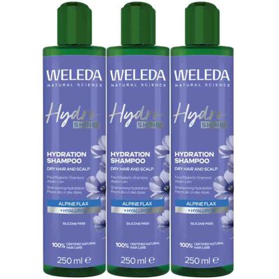 3x WELEDA Hydro Shine Shampoo 250 ml 3x WELEDA Hydro Shine Shampoo 250 ml