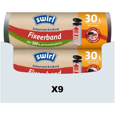 9x Swirl Pedaalemmerzakken XL met Fixeerband 30 liter 10 stuks 9x Swirl Pedaalemmerzakken XL met Fixeerband 30 liter 10 stuks