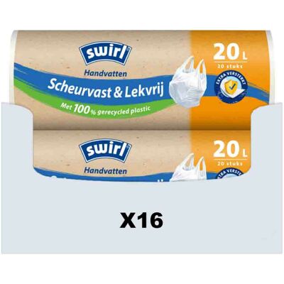 16x Swirl Pedaalemmerzakken met Handvat 20 liter 20 stuks 16x Swirl Pedaalemmerzakken met Handvat 20 liter 20 stuks