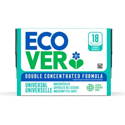 Ecover Wascapsules Universal Lilac & Rescued Rose 18 stuks Ecover Wascapsules Universal Lilac & Rescued Rose 18 stuks