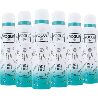 6x Vogue Girl Anti-Transpirant Ibiza Fresh 150 ml 6x Vogue Girl Anti-Transpirant Ibiza Fresh 150 ml
