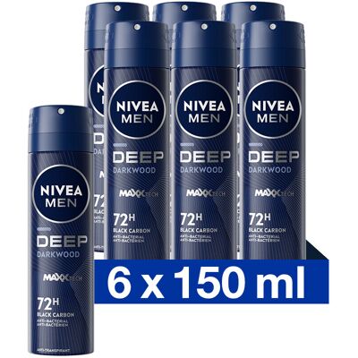 6x NIVEA Men Deodorant Spray Deep 150 ml 6x NIVEA Men Deodorant Spray Deep 150 ml