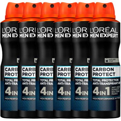 6x L'Oréal Men Expert 5in1 Deodorant Spray Carbon Protect 150 ml 6x L'Oréal Men Expert 5in1 Deodorant Spray Carbon Protect 150 ml
