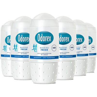 6x Odorex Deodorant Roller Marine Fresh 50 ml 6x Odorex Deodorant Roller Marine Fresh 50 ml