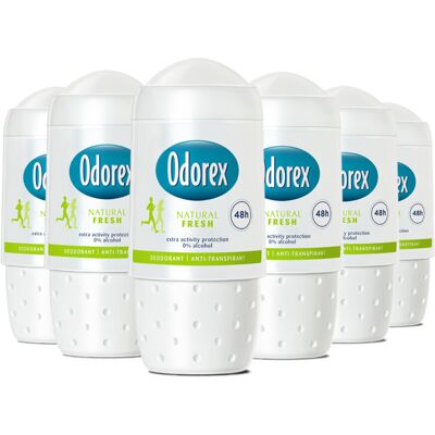 6x Odorex Deodorant Roller Natural Fresh 50 ml 6x Odorex Deodorant Roller Natural Fresh 50 ml