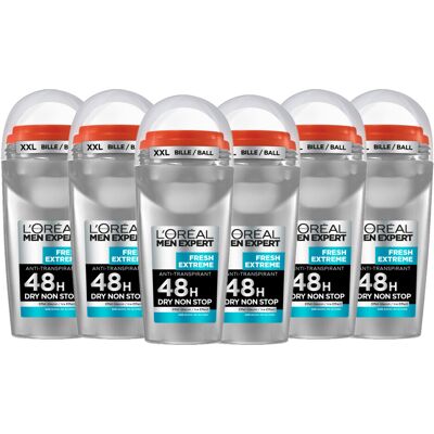 6x L'Oréal Men Expert Deodorant Roller Fresh Extreme 50 ml 6x L'Oréal Men Expert Deodorant Roller Fresh Extreme 50 ml
