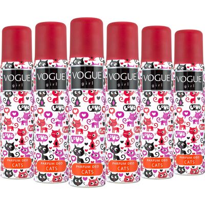 6x Vogue Girl Parfum Deodorant Cats 100 ml 6x Vogue Girl Parfum Deodorant Cats 100 ml