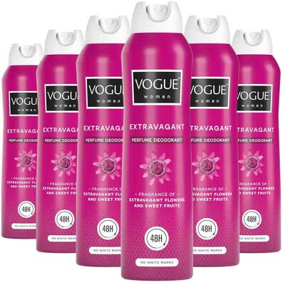 6x Vogue Parfum Deodorant Extravagant 150 ml 6x Vogue Parfum Deodorant Extravagant 150 ml