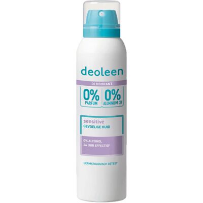 Deoleen Deodorant Spray 0% Aerosol Sensitive 150 ml Deoleen Deodorant Spray 0% Aerosol Sensitive 150 ml