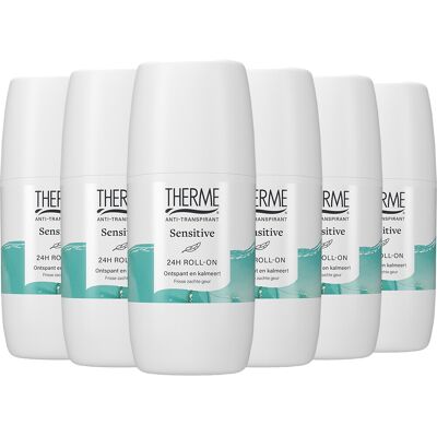 6x Therme Anti-Transpirant Sensitive 24H Roll-On 60 ml 6x Therme Anti-Transpirant Sensitive 24H Roll-On 60 ml