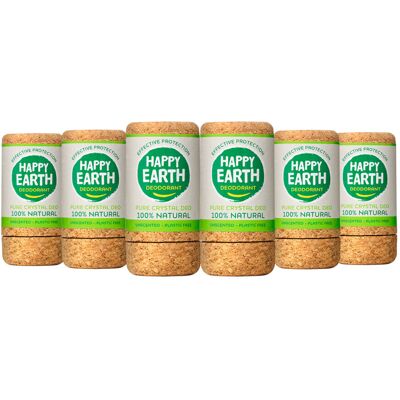 6x Happy Earth 100% Natuurlijke Crystal Unscented Deodorant 90 gr 6x Happy Earth 100% Natuurlijke Crystal Unscented Deodorant 90 gr