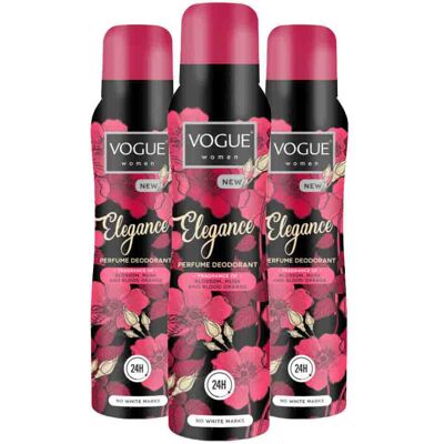 3x Vogue Parfum Deodorant Elegance 150 ml 3x Vogue Parfum Deodorant Elegance 150 ml
