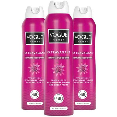 3x Vogue Parfum Deodorant Extravagant 150 ml 3x Vogue Parfum Deodorant Extravagant 150 ml