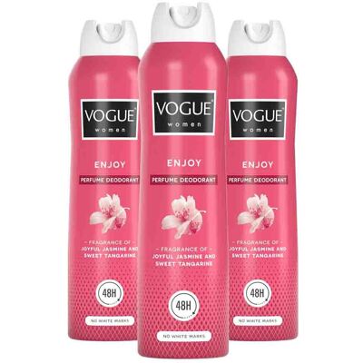 3x Vogue Women Parfum Deodorant Enjoy 150 ml 3x Vogue Women Parfum Deodorant Enjoy 150 ml