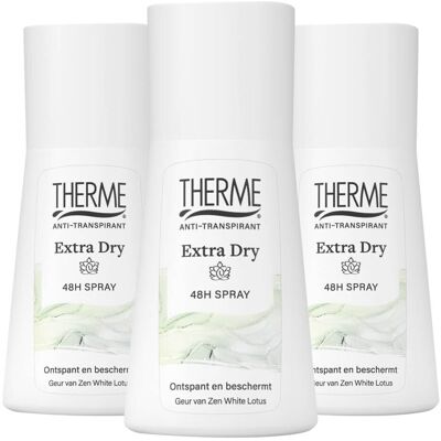 3x Therme Anti-Transpirant Extra Dry 48H Spray 75 ml 3x Therme Anti-Transpirant Extra Dry 48H Spray 75 ml