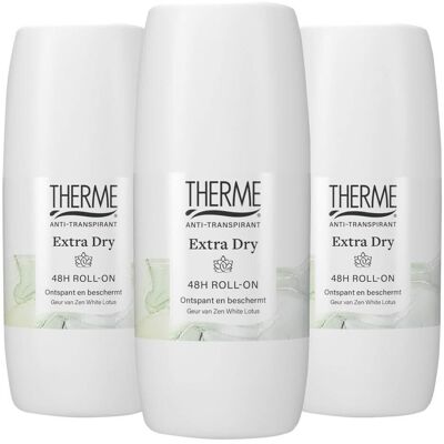 3x Therme Anti-Transpirant Extra Dry 48H Roll-On 60 ml 3x Therme Anti-Transpirant Extra Dry 48H Roll-On 60 ml