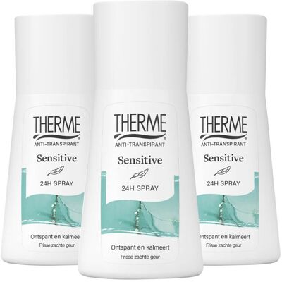 3x Therme Anti-Transpirant Sensitive 24H Spray 75 ml 3x Therme Anti-Transpirant Sensitive 24H Spray 75 ml