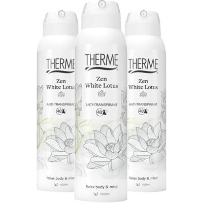 3x Therme Zen White Lotus Anti-Transpirant 150 ml 3x Therme Zen White Lotus Anti-Transpirant 150 ml