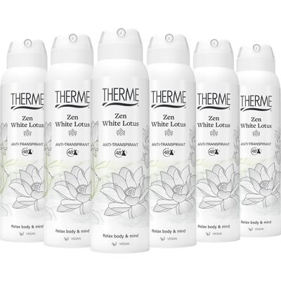 6x Therme Zen White Lotus Anti-Transpirant 150 ml 6x Therme Zen White Lotus Anti-Transpirant 150 ml