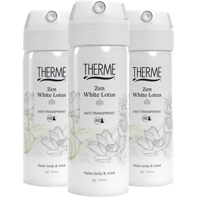 3x Therme Zen White Lotus Anti-Transpirant 50 ml 3x Therme Zen White Lotus Anti-Transpirant 50 ml