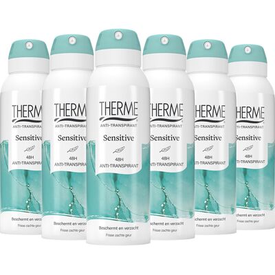 6x Therme Anti-Transpirant Sensitive 48H Spray 125 ml 6x Therme Anti-Transpirant Sensitive 48H Spray 125 ml