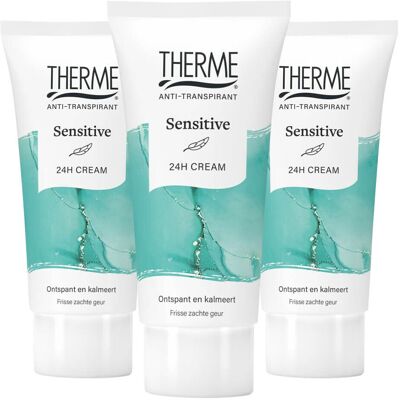 3x Therme Anti-Transpirant Sensitive 24H Cream 60 ml 3x Therme Anti-Transpirant Sensitive 24H Cream 60 ml