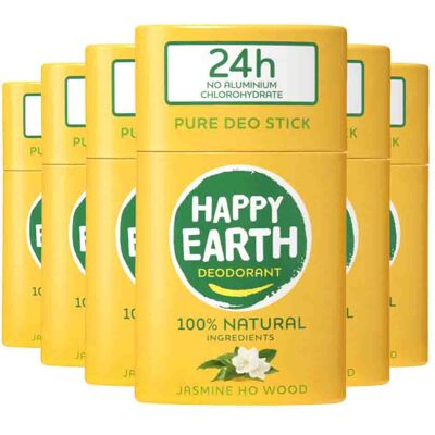 6x Happy Earth 100% Natuurlijke Deodorant Stick Jasmine Ho Wood 40 gr 6x Happy Earth 100% Natuurlijke Deodorant Stick Jasmine Ho Wood 40 gr