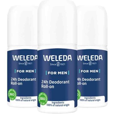 3x WELEDA 24h Roll-On Deodorant Men 50 ml 3x WELEDA 24h Roll-On Deodorant Men 50 ml
