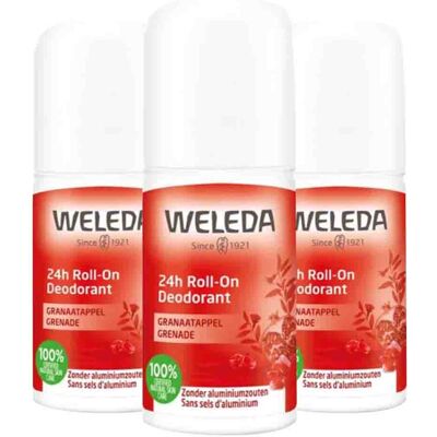 3x WELEDA 24h Roll-On Deodorant Granaatappel 50 ml 3x WELEDA 24h Roll-On Deodorant Granaatappel 50 ml