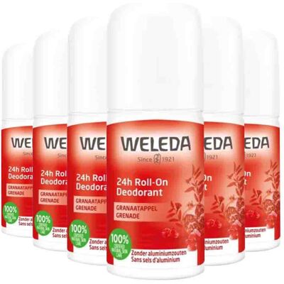 6x WELEDA 24h Roll-On Deodorant Granaatappel 50 ml 6x WELEDA 24h Roll-On Deodorant Granaatappel 50 ml