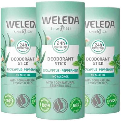3x WELEDA Deodorant Stick 24h Eucalyptus Peppermint 50 gr 3x WELEDA Deodorant Stick 24h Eucalyptus Peppermint 50 gr