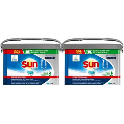 2x Sun Professional Vaatwastabletten All-in-1 Pro Formula 200 stuks 2x Sun Professional Vaatwastabletten All-in-1 Pro Formula 200 stuks