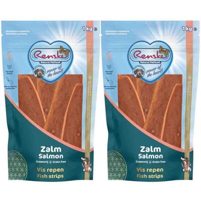 2x Renske Gezonde Beloning Vleesrepen Hondensnack Zalm 1 kg 2x Renske Gezonde Beloning Vleesrepen Hondensnack Zalm 1 kg
