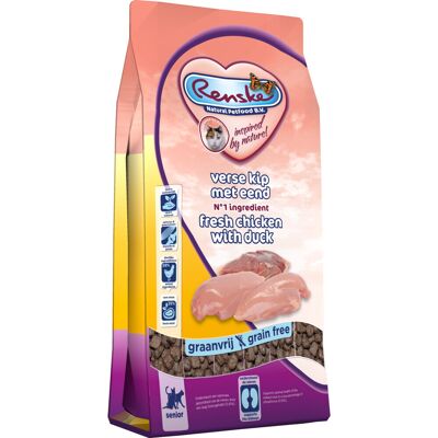 Renske Super Premium Senior Kattenvoer Kip & Eend 1,5 kg Renske Super Premium Senior Kattenvoer Kip & Eend 1,5 kg