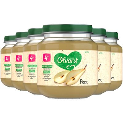 6x Olvarit 1e Fruithapje 4m Peer 125 gr 6x Olvarit 1e Fruithapje 4m Peer 125 gr