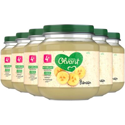6x Olvarit 1e Fruithapje 4m Banaan 125 gr 6x Olvarit 1e Fruithapje 4m Banaan 125 gr
