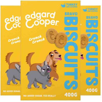 3x Edgard & Cooper Adult Biscuit Kalkoen & Kip 400 gr 3x Edgard & Cooper Adult Biscuit Kalkoen & Kip 400 gr